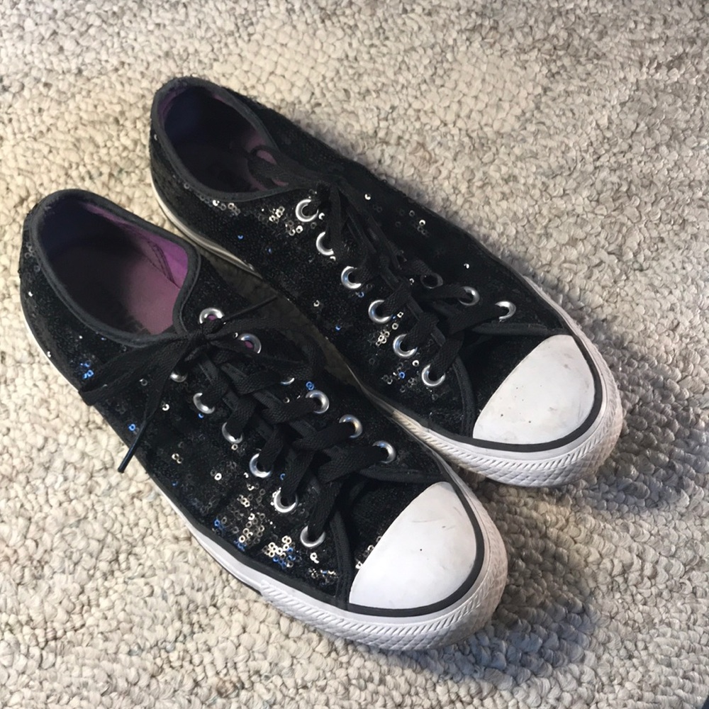 Converse sneakers Black sequins sz 8